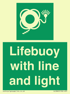 Lifebuoy with line and light